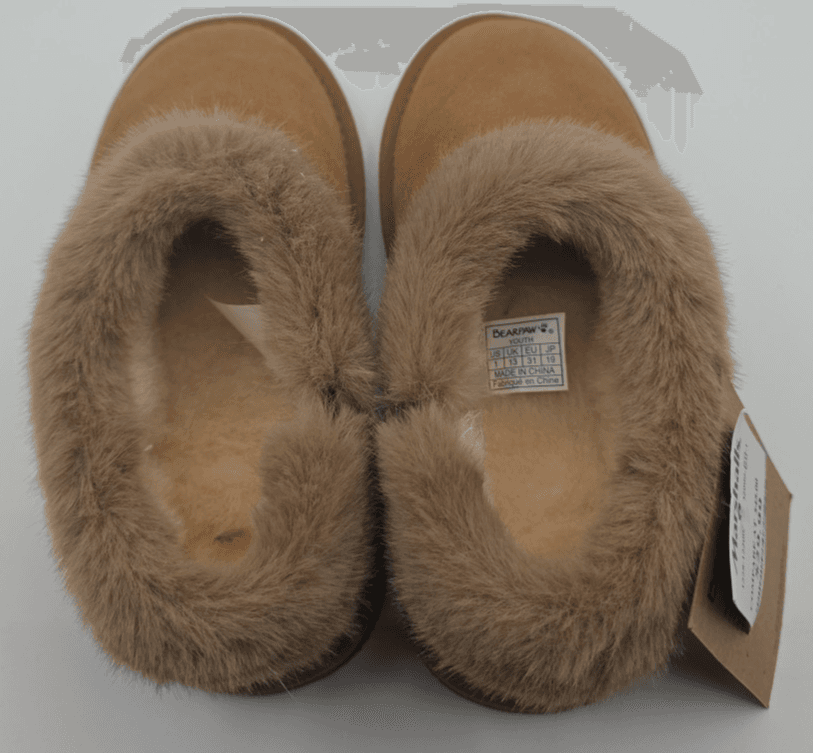 Bearpaw Youth Brown Suede Shearling Lined Bootie Unisex Kids Size 1
