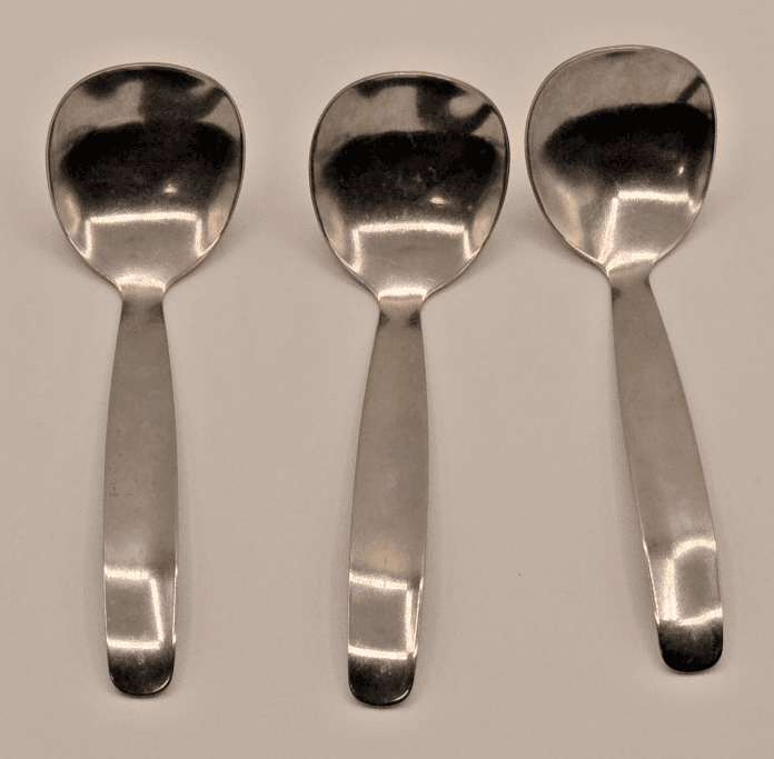Set of 3 Sugar or Sauce Spoons Silver-plated