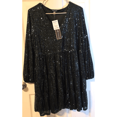 NWT Cable & Gauge Green Sequin Top Long Sleeve Size XL