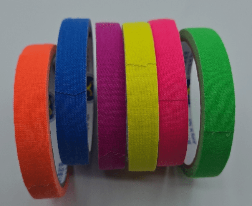 6 Colors Neon Gaffer Cloth Tape, Fluorescent UV Blacklight Tape for UV Party